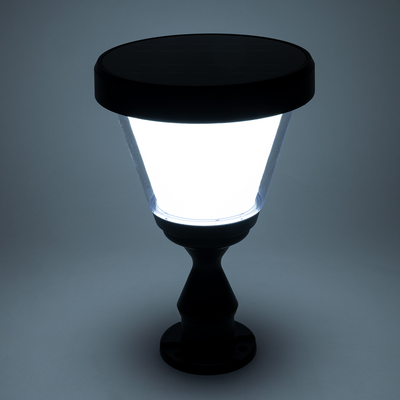 GLOBOSTAR® ARVENT 90534 Φωτιστικό Κολωνάκι Κήπου LED 10W 500lm 120° με Ενσωματωμένο Φωτοβολταϊκό Panel 6V 2W & Επαναφορτιζόμενη Μπαταρία Li-ion 3.2V 8000mAh με Αισθητήρα Ημέρας-Νύχτας Αδιάβροχο IP65 Ψυχρό Λευκό 6000K - Γκρι Ανθρακί - Μ24 x Π24 x Υ36cm - 2 Χρόνια Εγγύηση