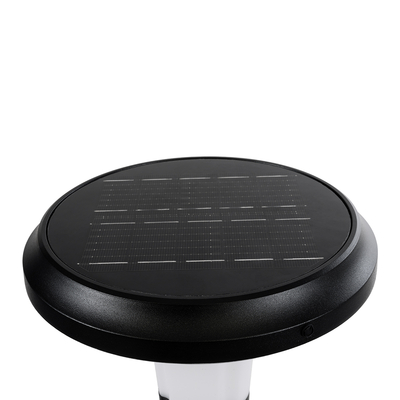 GLOBOSTAR® WHISPER 90535 Φωτιστικό Κολωνάκι Κήπου LED 10W 330lm 120° με Ενσωματωμένο Φωτοβολταϊκό Panel 6V 2W & Επαναφορτιζόμενη Μπαταρία Li-ion 3.2V 1800mAh με Αισθητήρα Ημέρας-Νύχτας Αδιάβροχο IP65 Ψυχρό Λευκό 6000K - Γκρι Ανθρακί - Μ25 x Π25 x Υ28cm - 2 Χρόνια Εγγύηση