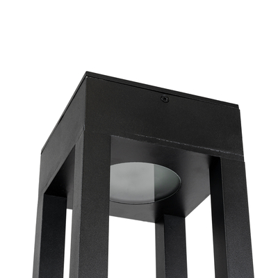 GLOBOSTAR® HONEYBEE 90537 Φωτιστικό Κολωνάκι Κήπου LED 10W 500lm 120° με Ενσωματωμένο Φωτοβολταϊκό Panel 6V 2W & Επαναφορτιζόμενη Μπαταρία Li-ion 3.2V 4000mAh με Αισθητήρα Ημέρας-Νύχτας Αδιάβροχο IP65 Ψυχρό Λευκό 6000K - Γκρι Ανθρακί - Μ20 x Π20 x Υ60cm - 2 Χρόνια Εγγύηση