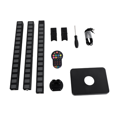 GLOBOSTAR® DIGICOLUMN 90762 Μοντέρνο Επιδαπέδιο Γραμμικό Ψηφιακό Φωτιστικό Digital Pixel Symphony Bar με RF Ασύρματο Χειριστήριο LED 12W 960lm 90° DC 5V με USB 2.0 IP20 Πολύχρωμο RGB Dimmable - Μαύρο - Μ3.4 x Π2.5 x Υ122cm - 2 Χρόνια Εγγύηση