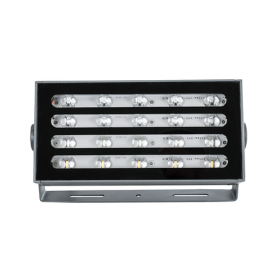 GLOBOSTAR® FLOODKENA 90765 Προβολέας Σποτ Wall Washer LED 40W 3400lm 120° AC 220-240V Αδιάβροχο IP67 Πολύχρωμο RGBW - Bridgelux SMD Chip - Γκρι Ανθρακί - Μ31 x Π10 x Υ17cm - 3 Χρόνια Εγγύηση