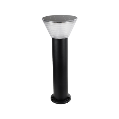 GLOBOSTAR® VEGGIE 90525 Φωτιστικό Κολωνάκι Κήπου LED 10W 330lm 120° με Ενσωματωμένο Φωτοβολταϊκό Panel 6V 2W & Επαναφορτιζόμενη Μπαταρία Li-ion 3.2V 1800mAh με Αισθητήρα Ημέρας-Νύχτας Αδιάβροχο IP65 Ψυχρό Λευκό 6000K - Γκρι Ανθρακί - Μ23 x Π23 x Υ60cm - 2 Χρόνια Εγγύηση