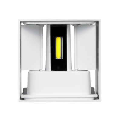 GLOBOSTAR® AXIS-S 60566 Μοντέρνο Φωτιστικό Τοίχου - Απλίκα LED 10W 1250lm 5°/60° AC 220-240V Αδιάβροχο IP65 Ψυχρό Λευκό 6000K - Bridgelux COB Chip & TÜV SÜD Driver - Λευκό Ματ - Μ10 x Π10 x Υ10cm - 5 Χρόνια Εγγύηση