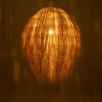 GLOBOSTAR® ARCHIPELAGO 01913 Boho Κρεμαστό Φωτιστικό Οροφής με Ντουί 1 x E27 AC 220-240V IP20 - Μπεζ - Μ80 x Π80 x Υ100cm