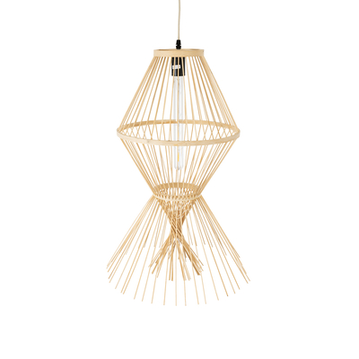 GLOBOSTAR® YOSHI 01928 Boho Κρεμαστό Φωτιστικό Οροφής με Ντουί 1 x E27 AC 220-240V IP20 - Μπεζ - Μ35 x Π35 x Υ60cm