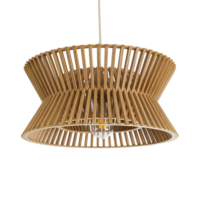 GLOBOSTAR® BIMINI 02287 Boho Κρεμαστό Φωτιστικό Οροφής με Ντουί 1 x E27 AC 220-240V IP20 - Καφέ - Μ45 x Π45 x Υ20cm