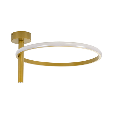 GLOBOSTAR® VERONA 61222 Μοντέρνο Φωτιστικό Οροφής LED 24W 2688lm 360° AC 220-240V IP20 Ρυθμιζόμενο Λευκό CCT με On/Off 2700K/4500K/6000K - Lumileds SMD Chip - Χρυσό - Μ40 x Π40 x Υ23cm - 3 Χρόνια Εγγύηση