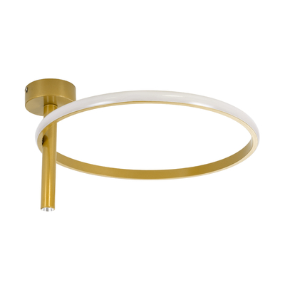 GLOBOSTAR® VERONA 61222 Μοντέρνο Φωτιστικό Οροφής LED 24W 2688lm 360° AC 220-240V IP20 Ρυθμιζόμενο Λευκό CCT με On/Off 2700K/4500K/6000K - Lumileds SMD Chip - Χρυσό - Μ40 x Π40 x Υ23cm - 3 Χρόνια Εγγύηση