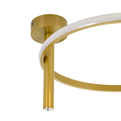 GLOBOSTAR® VERONA 61222 Μοντέρνο Φωτιστικό Οροφής LED 24W 2688lm 360° AC 220-240V IP20 Ρυθμιζόμενο Λευκό CCT με On/Off 2700K/4500K/6000K - Lumileds SMD Chip - Χρυσό - Μ40 x Π40 x Υ23cm - 3 Χρόνια Εγγύηση