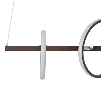 GLOBOSTAR® CIRCOLARE 61321 Μοντέρνο Κρεμαστό Φωτιστικό Οροφής LED 75W 8400lm 360° AC 220-240V IP20 Ρυθμιζόμενο Λευκό CCT με Χειριστήριο από 2700K έως 6000K Dimmable - Lumileds SMD Chip - Καφέ - Μ120 x Π25 x Υ25cm - 3 Χρόνια Εγγύηση