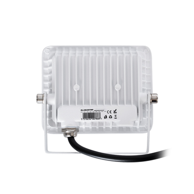 GLOBOSTAR® ATLAS 61406 Προβολέας LED 10W 1150lm 120° AC 220-240V Αδιάβροχο IP67 Θερμό Λευκό 2700K - Lumileds SMD Chip - TÜV Rheinland Certified - Λευκό Ματ - Μ10 x Π2 x Υ8cm - 5 Χρόνια Εγγύηση