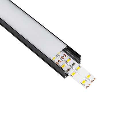 GLOBOSTAR® ALP-LINEAR VEXTA 70825-1M Επιφανειακό Προφίλ Αλουμινίου με Λευκό Γαλακτερό Πατητό Κάλυμμα για Ταινίες LED IP20 - Μαύρο & Λευκό - Μ100 x Π3 x Υ2cm
