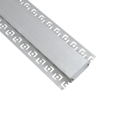 GLOBOSTAR® ALP-PLASTERIN GYPSO 70861-3M Χωνευτό Προφίλ Αλουμινίου Ειδικό για Γυψοσανίδα με Λευκό Γαλακτερό Πατητό Κάλυμμα για Ταινίες LED IP20 - Ασημί & Λευκό - Μ300 x Π7.8 x Υ1.4cm - Πακέτο 5 Τεμαχίων