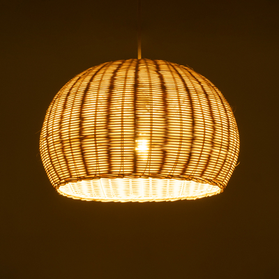 GLOBOSTAR® RAITO 01824 Boho Κρεμαστό Φωτιστικό Οροφής με Ντουί 1 x E27 AC 220-240V IP20 - Μπεζ - Μ40 x Π40 x Υ25cm