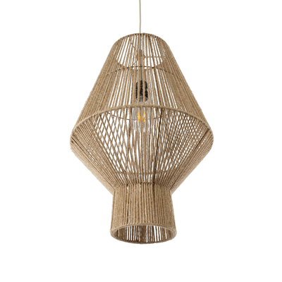 GLOBOSTAR® CAYMAN 01853 Boho Κρεμαστό Φωτιστικό Οροφής με Ντουί 1 x E27 AC 220-240V IP20 - Μπεζ - Μ40 x Π40 x Υ60cm