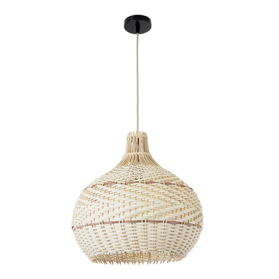 GLOBOSTAR® SANTACRUZ 01950 Boho Κρεμαστό Φωτιστικό Οροφής με Ντουί 1 x E27 AC 220-240V IP20 - Μπεζ & Καφέ - Μ40 x Π40 x Υ40cm