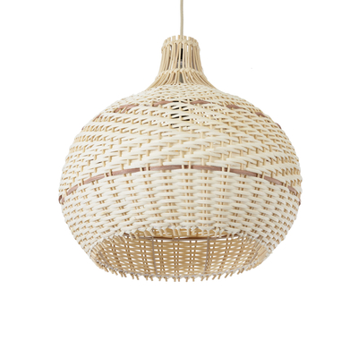 GLOBOSTAR® SANTACRUZ 01950 Boho Κρεμαστό Φωτιστικό Οροφής με Ντουί 1 x E27 AC 220-240V IP20 - Μπεζ & Καφέ - Μ40 x Π40 x Υ40cm