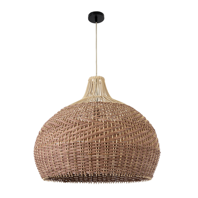 GLOBOSTAR® PANAMA 01953 Boho Κρεμαστό Φωτιστικό Οροφής με Ντουί 1 x E27 AC 220-240V IP20 - Μπεζ & Καφέ - Μ60 x Π60 x Υ60cm