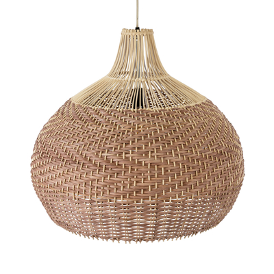 GLOBOSTAR® PANAMA 01953 Boho Κρεμαστό Φωτιστικό Οροφής με Ντουί 1 x E27 AC 220-240V IP20 - Μπεζ & Καφέ - Μ60 x Π60 x Υ60cm