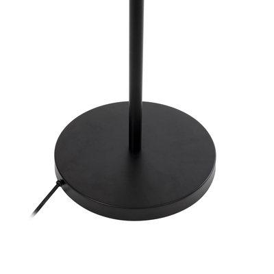 GloboStar® MINDELO 02033 Μοντέρνο Επιδαπέδιο Φωτιστικό Μονόφωτο 1 x E27 IP20 Μαύρο Μέταλλο με Μπεζ Ξύλο - Μ35 x Π24 x Υ150cm