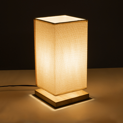 GLOBOSTAR® ARUBA 02041 Boho Επιτραπέζιο Φωτιστικό Πορτατίφ με Ντουί 1 x E27 AC 220-240V IP20 - Μπεζ - Μ15 x Π15 x Υ30cm