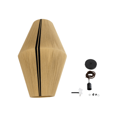 GLOBOSTAR® SALERNO 02077 Boho Κρεμαστό Φωτιστικό Οροφής με Ντουί 1 x E27 AC 220-240V IP20 - Μπεζ & Μαύρο - Μ50 x Π50 x Υ80cm