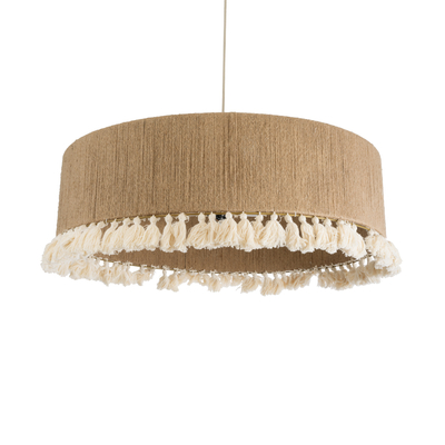 GLOBOSTAR® PUERTORICO 02095 Boho Κρεμαστό Φωτιστικό Οροφής με Ντουί 3 x E27 AC 220-240V IP20 - Μπεζ - Μ80 x Π80 x Υ27cm