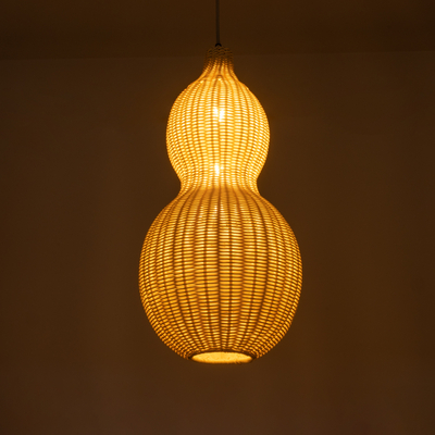 GLOBOSTAR® KINGSTOWN 02168 Boho Κρεμαστό Φωτιστικό Οροφής με Ντουί 1 x E27 AC 220-240V IP20 - Μπεζ - Μ30 x Π30 x Υ60cm