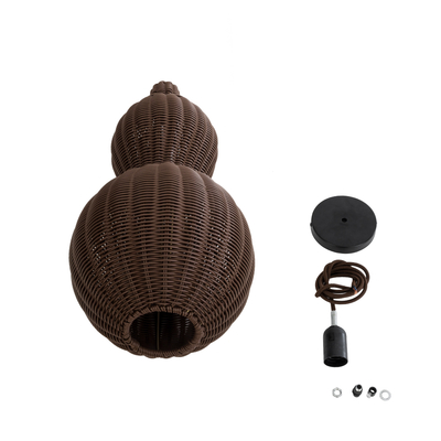 GLOBOSTAR® KINGSTOWN 02169 Boho Κρεμαστό Φωτιστικό Οροφής με Ντουί 1 x E27 AC 220-240V IP20 - Καφέ - Μ30 x Π30 x Υ60cm