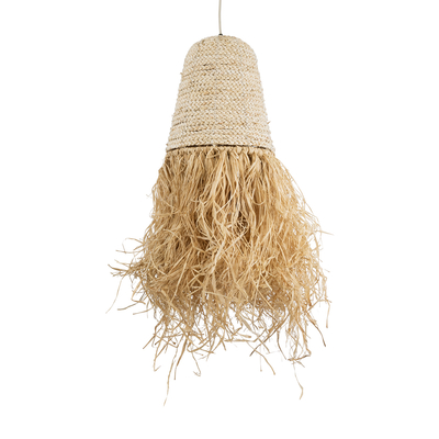 GLOBOSTAR® LETA 02189 Boho Κρεμαστό Φωτιστικό Οροφής με Ντουί 1 x E27 AC 220-240V IP20 - Μπεζ - Μ34 x Π34 x Υ70cm