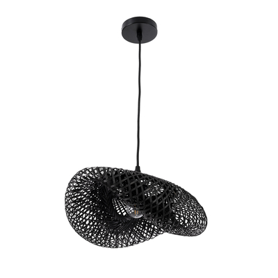 GLOBOSTAR® MEXICO 02200 Boho Κρεμαστό Φωτιστικό Οροφής με Ντουί 1 x E27 AC 220-240V IP20 - Μαύρο - Μ40 x Π30 x Υ13cm