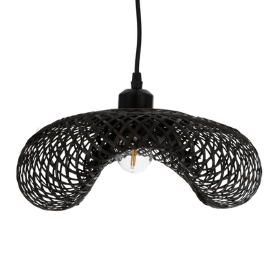 GLOBOSTAR® MEXICO 02200 Boho Κρεμαστό Φωτιστικό Οροφής με Ντουί 1 x E27 AC 220-240V IP20 - Μαύρο - Μ40 x Π30 x Υ13cm