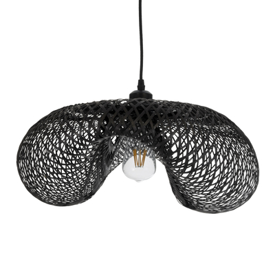 GLOBOSTAR® MEXICO 02201 Boho Κρεμαστό Φωτιστικό Οροφής με Ντουί 1 x E27 AC 220-240V IP20 - Μαύρο - Μ65 x Π45 x Υ18cm