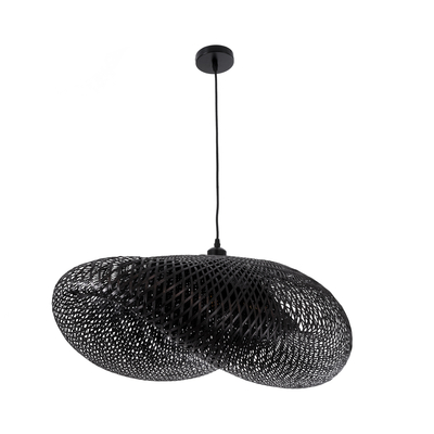 GLOBOSTAR® MEXICO 02202 Boho Κρεμαστό Φωτιστικό Οροφής με Ντουί 1 x E27 AC 220-240V IP20 - Μαύρο - Μ85 x Π50 x Υ30cm