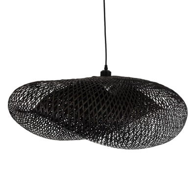 GLOBOSTAR® MEXICO 02202 Boho Κρεμαστό Φωτιστικό Οροφής με Ντουί 1 x E27 AC 220-240V IP20 - Μαύρο - Μ85 x Π50 x Υ30cm