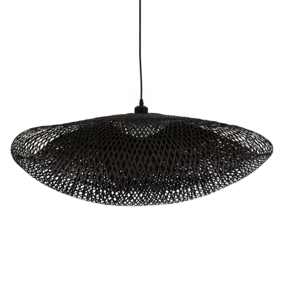 GLOBOSTAR® MEXICO 02202 Boho Κρεμαστό Φωτιστικό Οροφής με Ντουί 1 x E27 AC 220-240V IP20 - Μαύρο - Μ85 x Π50 x Υ30cm