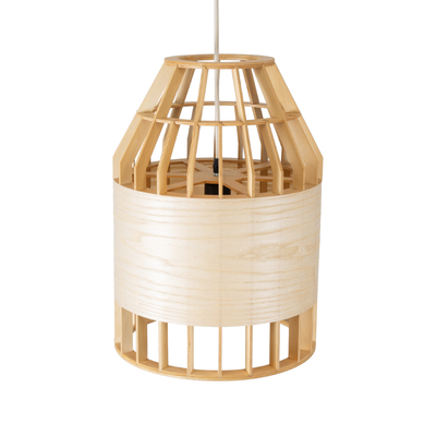 GLOBOSTAR® GALIA 02219 Boho Κρεμαστό Φωτιστικό Οροφής με Ντουί 1 x E27 AC 220-240V IP20 - Μπεζ & Καφέ - Μ30 x Π30 x Υ40cm