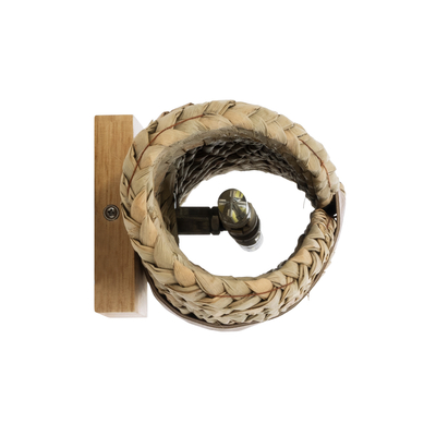 GLOBOSTAR® GUAVA 02222 Boho Φωτιστικό Τοίχου - Απλίκα με Ντουί 2 x G9 AC 220-240V IP20 - Μπεζ & Καφέ - Μ11 x Π13 x Υ30cm