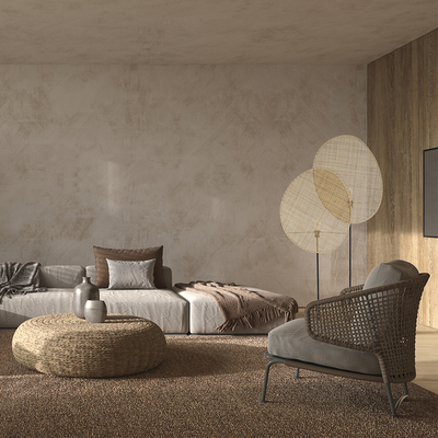 GloboStar® AZUL 02232 Boho Επιδαπέδιο Φωτιστικό Διφωτο 2 x E27 IP20 Μπεζ Ξύλο με Μαύρο Μέταλλο - Μ90 x Π17 x Υ170cm