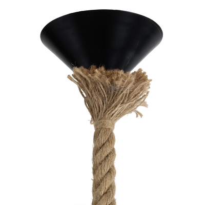 GLOBOSTAR® KAZEMI 02018 Μοντέρνο Κρεμαστό Φωτιστικό Οροφής με Ντουί 1 x E27 AC 220-240V IP20 - Μαύρο & Μπεζ - Μ18 x Π18 x Υ17cm