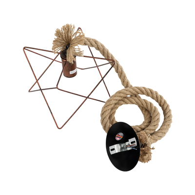 GLOBOSTAR® KAZEMI 02019 Μοντέρνο Κρεμαστό Φωτιστικό Οροφής με Ντουί 1 x E27 AC 220-240V IP20 - Χάλκινο & Μπεζ - Μ18 x Π18 x Υ17cm