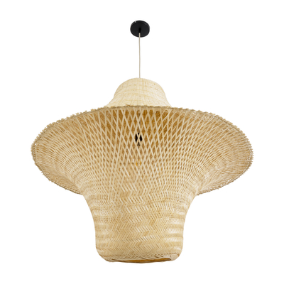 GLOBOSTAR® JUNIPER 02047 Boho Κρεμαστό Φωτιστικό Οροφής με Ντουί 1 x E27 AC 220-240V IP20 - Μπεζ - Μ100 x Π100 x Υ90cm