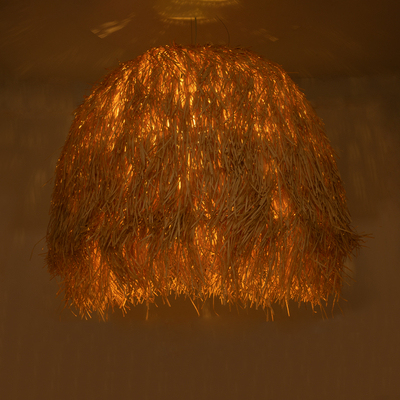 GLOBOSTAR® GUADELOUPE 02156 Boho Κρεμαστό Φωτιστικό Οροφής με Ντουί 1 x E27 AC 220-240V IP20 - Μπεζ - Μ120 x Π120 x Υ100cm