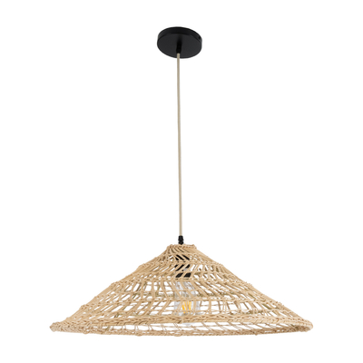 GLOBOSTAR® KAIA 02346 Boho Κρεμαστό Φωτιστικό Οροφής με Ντουί 1 x E27 AC 220-240V IP20 - Μπεζ - Μ60 x Π60 x Υ20cm