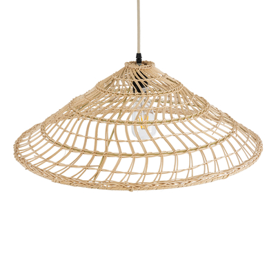 GLOBOSTAR® KAIA 02346 Boho Κρεμαστό Φωτιστικό Οροφής με Ντουί 1 x E27 AC 220-240V IP20 - Μπεζ - Μ60 x Π60 x Υ20cm