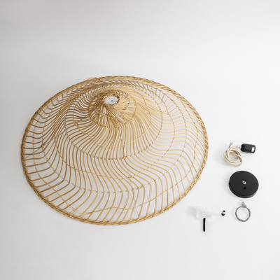 GLOBOSTAR® KAIA 02347 Boho Κρεμαστό Φωτιστικό Οροφής με Ντουί 1 x E27 AC 220-240V IP20 - Μπεζ - Μ80 x Π80 x Υ26cm