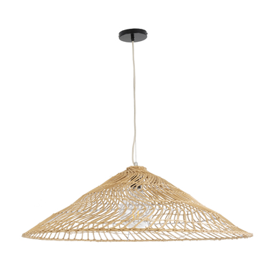 GLOBOSTAR® KAIA 02347 Boho Κρεμαστό Φωτιστικό Οροφής με Ντουί 1 x E27 AC 220-240V IP20 - Μπεζ - Μ80 x Π80 x Υ26cm
