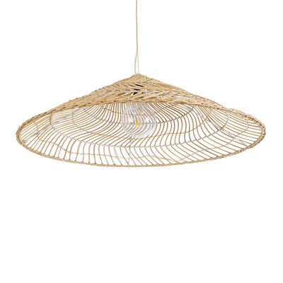 GLOBOSTAR® KAIA 02347 Boho Κρεμαστό Φωτιστικό Οροφής με Ντουί 1 x E27 AC 220-240V IP20 - Μπεζ - Μ80 x Π80 x Υ26cm