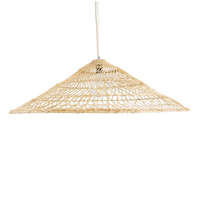 GLOBOSTAR® KAIA 02348 Boho Κρεμαστό Φωτιστικό Οροφής με Ντουί 1 x E27 AC 220-240V IP20 - Μπεζ - Μ100 x Π100 x Υ30cm