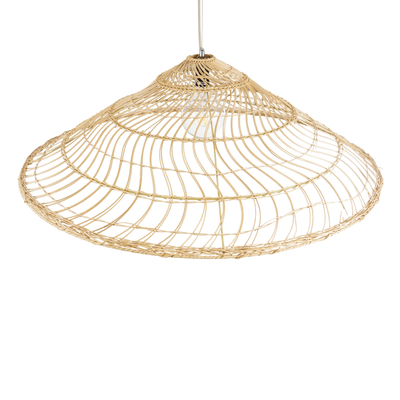 GLOBOSTAR® KAIA 02348 Boho Κρεμαστό Φωτιστικό Οροφής με Ντουί 1 x E27 AC 220-240V IP20 - Μπεζ - Μ100 x Π100 x Υ30cm